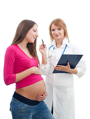 Image showing Pregnant woman consulting from doctor