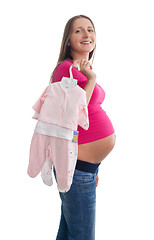 Image showing Pregnant woman with clothes