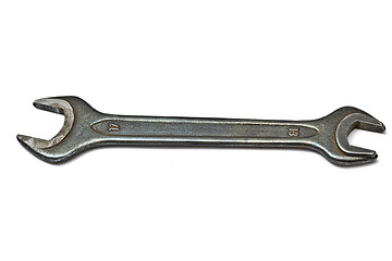 Image showing An old wrench isolated on white 