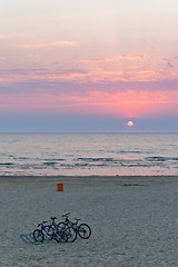 Image showing Sunset on the sea