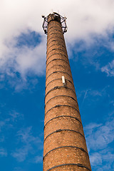 Image showing Industrial pipes against the sky