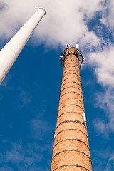 Image showing Industrial pipes against the sky