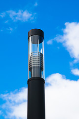 Image showing Modern street lantern against the sky