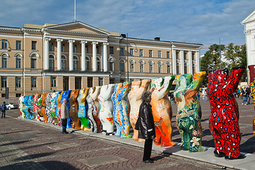 Image showing HELSINKI, FINLAND - SEPTEMBER 27: United Buddy Bears exhibition visiting on Senate Square with their 20th exhibition from 1 September to 26 October 2010 on September 27, 2010 in Helsinki, Finland 