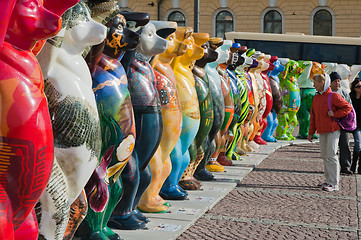 Image showing HELSINKI, FINLAND - SEPTEMBER 27: United Buddy Bears exhibition visiting on Senate Square with their 20th exhibition from 1 September to 26 October 2010 on September 27, 2010 in Helsinki, Finland 