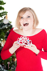 Image showing Happy woman with Christmas presents