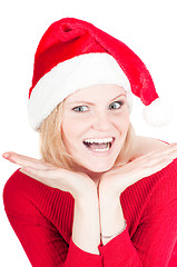 Image showing Portrait of beautiful woman santa