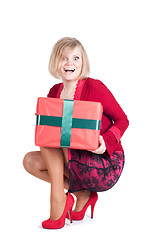 Image showing Happy woman with Christmas presents