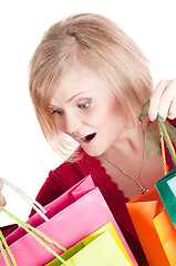 Image showing Beautiful woman with shopping bags