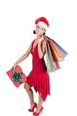 Image showing Happy woman with Christmas presents