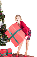 Image showing Happy woman with Christmas presents