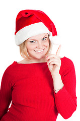 Image showing Portrait of beautiful woman santa