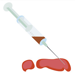 Image showing Blood in syringe