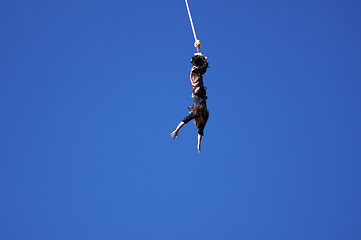 Image showing Bungee Jumper At The Rat Race Urban Adventure Event In The City Of London 25th September 2010