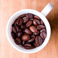 Image showing cup full of coffee beans