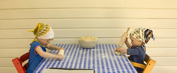 Image showing Children baking