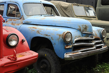 Image showing Vintage Rusty Cars in the Museum