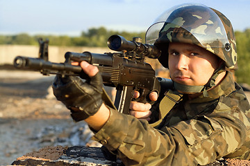 Image showing Portrait of sniper