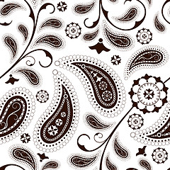 Image showing Seamless white-brown floral pattern 