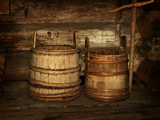 Image showing wooden vats