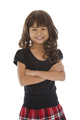 Image showing cute girl with arms crossed