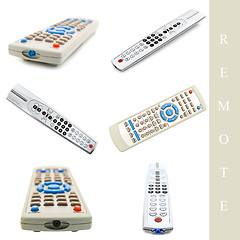 Image showing set of remote controls