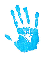 Image showing blue hand print
