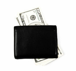 Image showing Black leather wallet