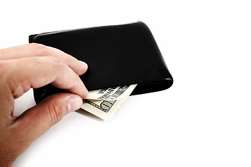 Image showing Black leather wallet