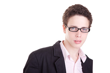 Image showing portrait of a young man with glasses