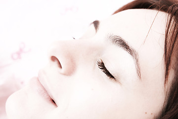 Image showing Beautiful young woman sleeping.