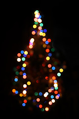 Image showing christmas fir with defocused lightings