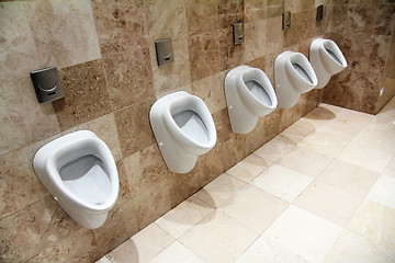 Image showing urinals in restroom