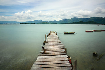 Image showing pier and boat