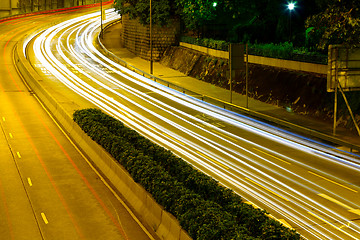 Image showing traffic in city at night