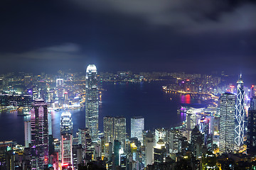 Image showing night view of Hong Kong