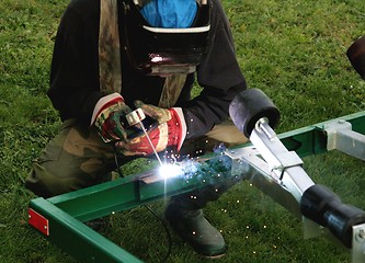 Image showing Man welding