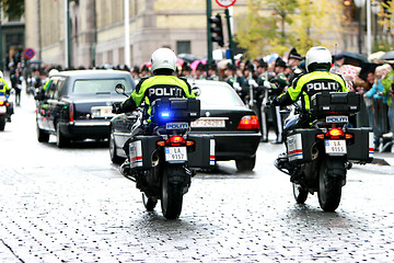 Image showing Police bikes