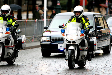 Image showing Police bikes