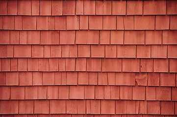 Image showing Red shingles on a barn