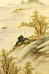 Image showing art painted background in east style 