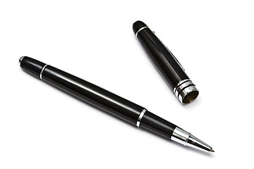 Image showing Black Ball Point Pen Isolated On White