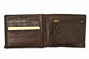 Image showing Old Brown wallet isolated on white