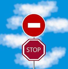 Image showing Traffic signs on background sky