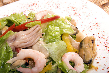 Image showing Salad made of seafood        