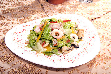 Image showing Salad made of seafood        