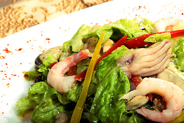 Image showing Salad made of seafood        