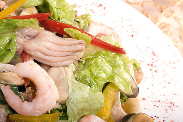 Image showing Salad made of seafood        