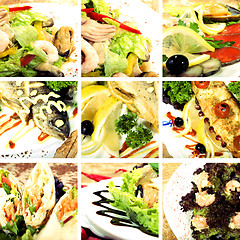 Image showing Collection of seafood dishes