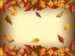 Image showing autumn leaves frame